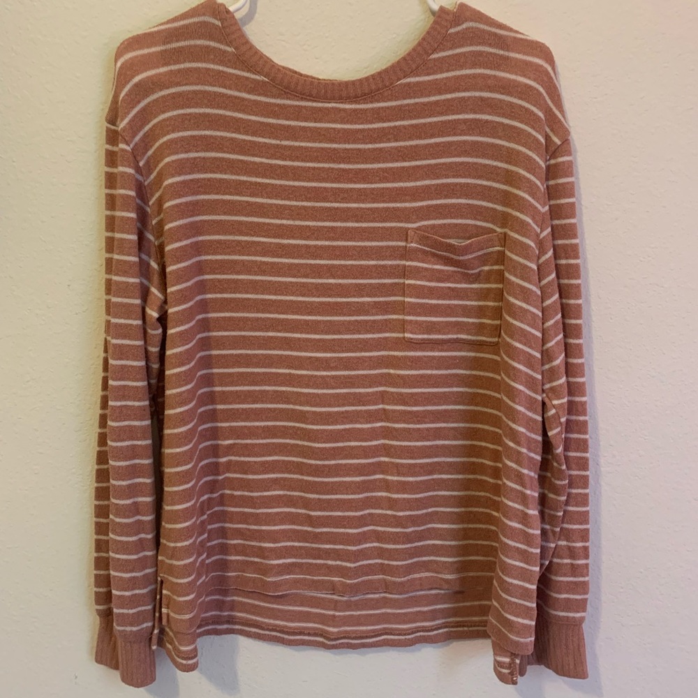 stars above striped pink and white soft bouncy long sleeve